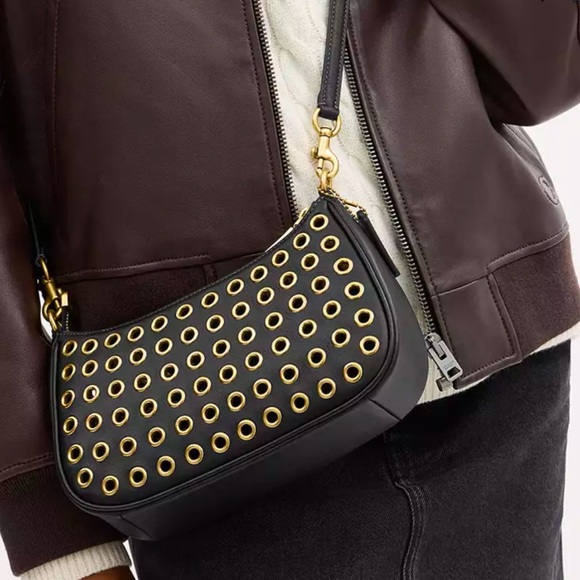 NWT COACH Teri Leather Shoulder Bag With Grommets - Picture 8 of 10